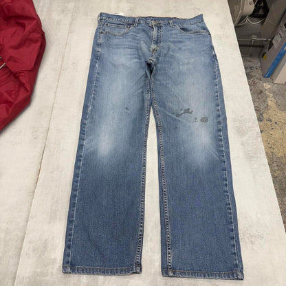 Blue Levis 505 jeans W38L30 blue loose straight leg y2k style pants red tab logo