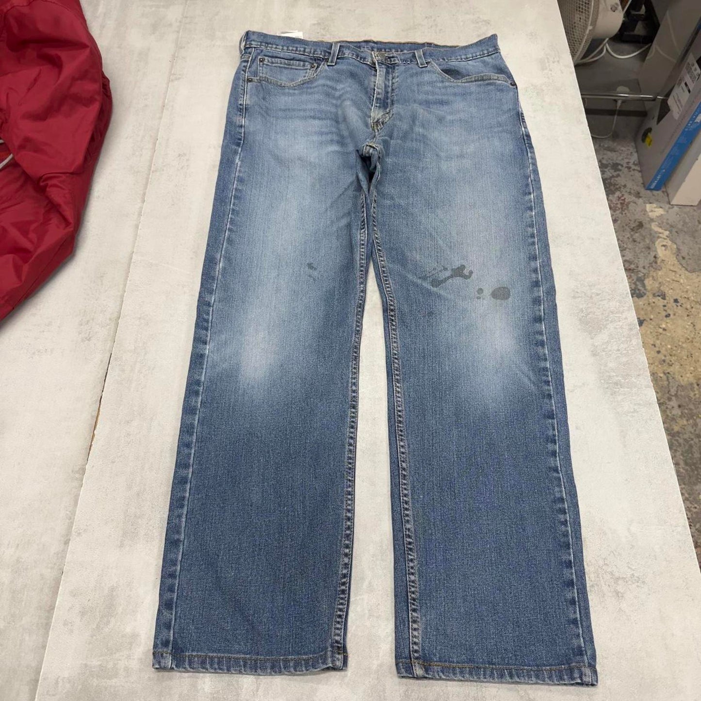 Levis 505 jeans casual streetwear W38L30 blue straight leg y2k style denim pants red tab logo skate