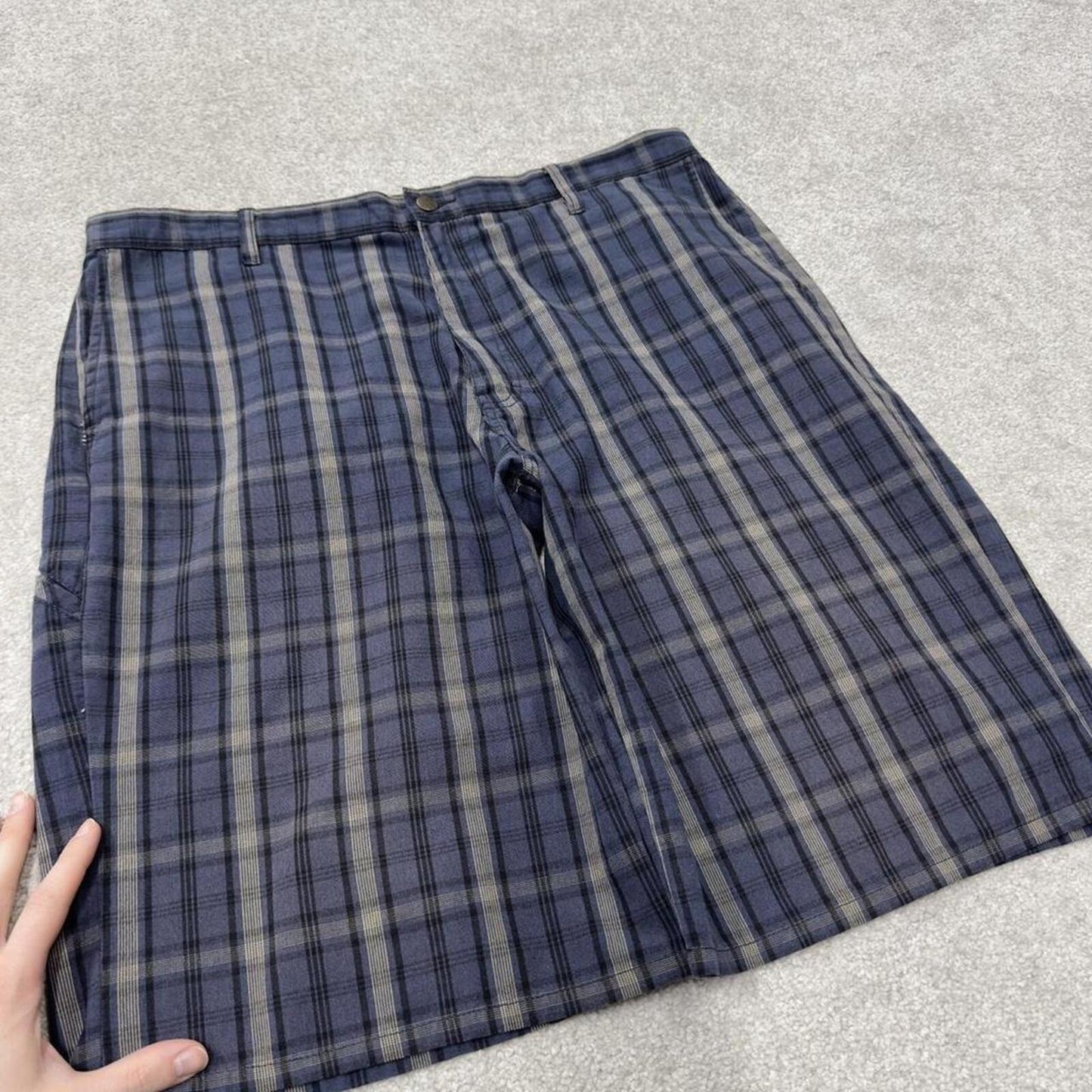 Baggy checkered Dickies carpenter shorts navy Twill chino skater style shorts loose long leg