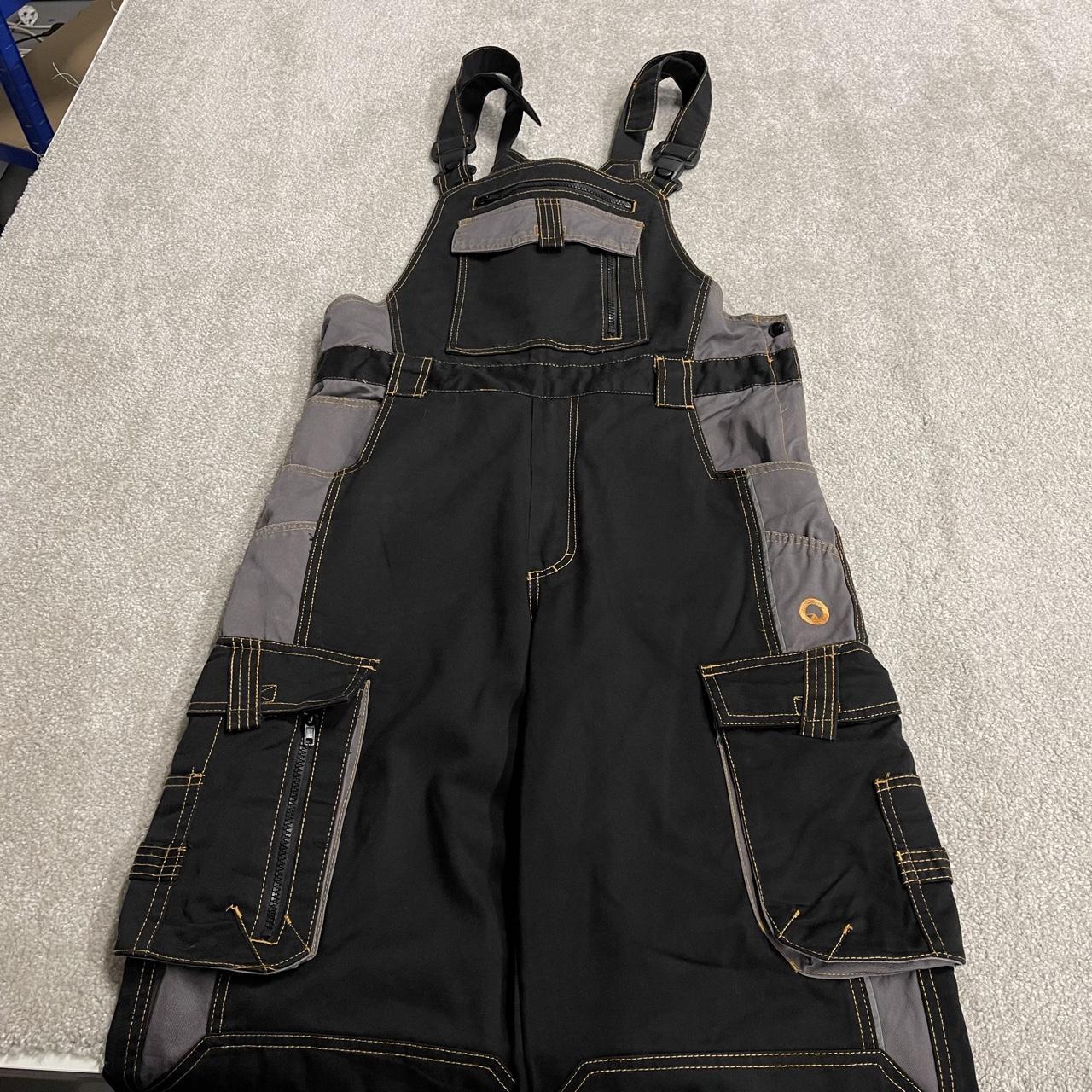 Ardon dungarees y2k workwear overalls black grey Bib & brace utility cargo pants