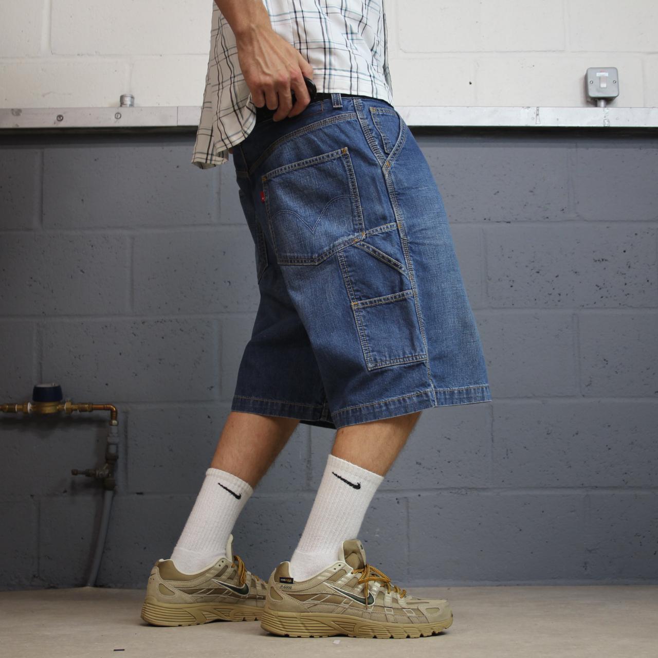 Levi’s baggy denim shorts y2k carpenter blue Loose fit surf jorts skate style red tab logo