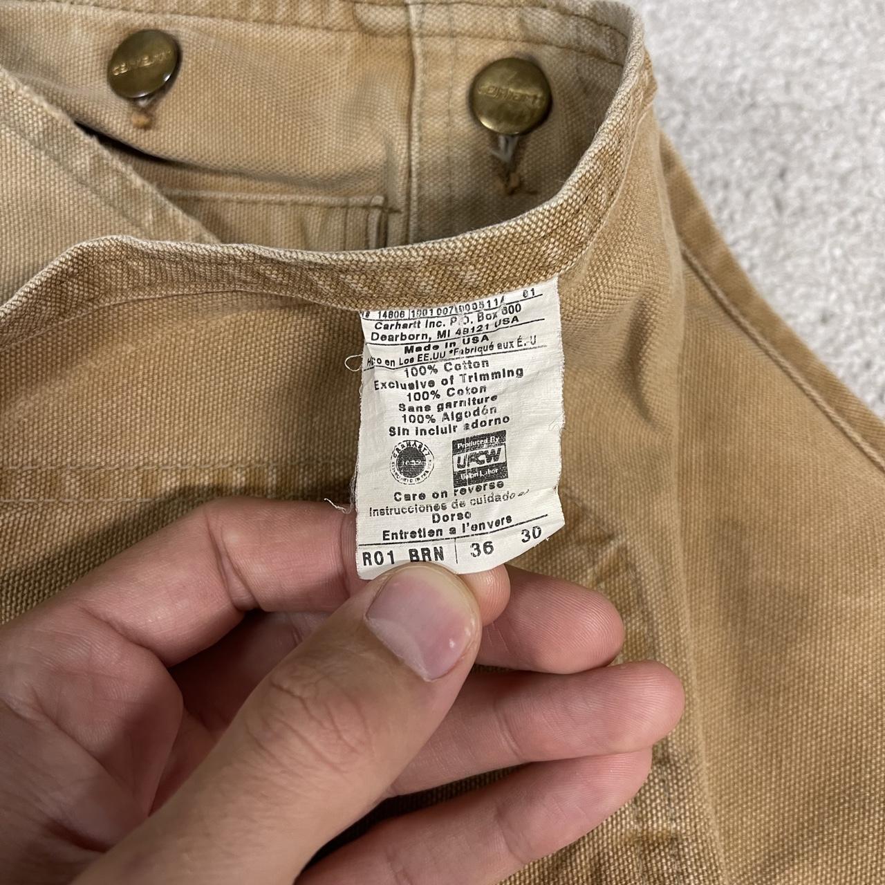 Carhartt canvas dungarees y2k tan overalls Loose festival / skate wear bib & brace utility workwear