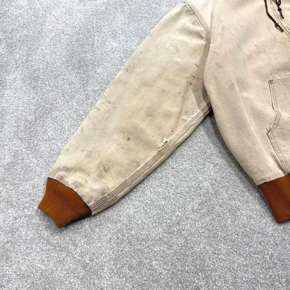 Vintage Carhartt jacket hooded active Medium Men's beige technical canvas 90s style skater bomber