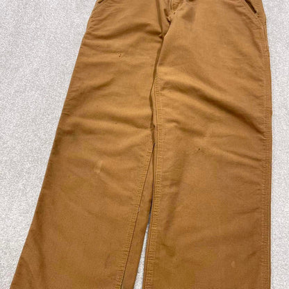Y2K baggy fit Carhartt jeans tan brown Loose wide leg canvas carpenter skater cargo work pants