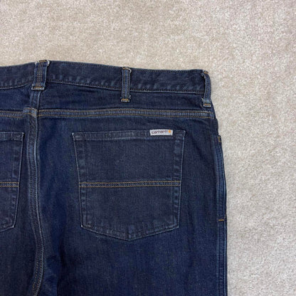 Blue Carhartt jeans size 16 W36L29.5 women's straight leg y2k 90s style flannel lined