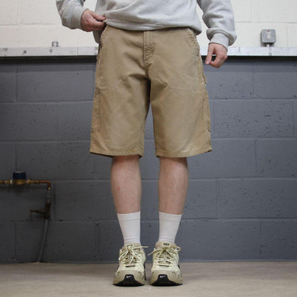 Carhartt carpenter shorts dungaree fit tan Loose cargo skater work shorts