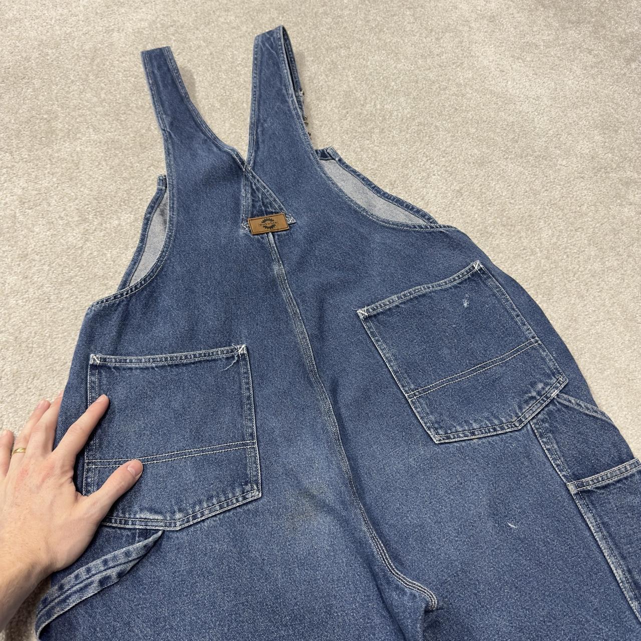Vintage dungarees denim overalls navy blue Work’n Gear workwear bib & brace utility
