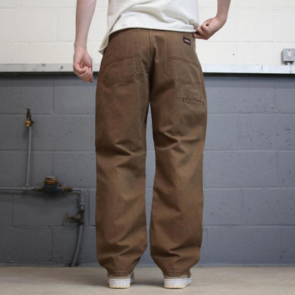 Baggy Dickies carpenter jeans W32L30 90s skate style brown thick canvas cargos