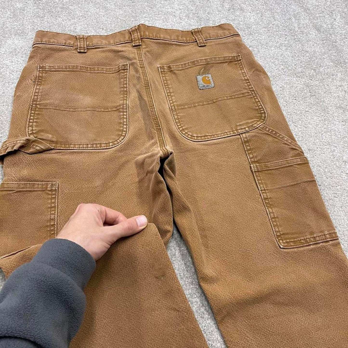 Carhartt carpenter jeans workwear W33L30 Mens tan brown relaxed y2k style cargos trousers
