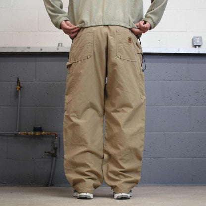 Y2K baggy Carhartt carpenter pants tan brown Loose leg canvasy skate style workwear cargo pants