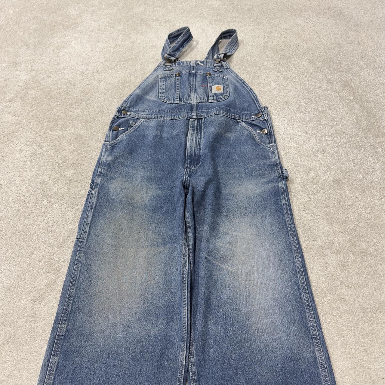 Carhartt baggy dungarees 00s denim overalls blue denim bib & brace utility workwear
