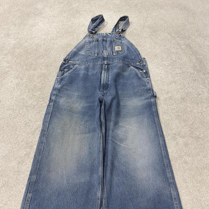 Carhartt baggy dungarees 00s denim overalls blue denim bib & brace utility workwear
