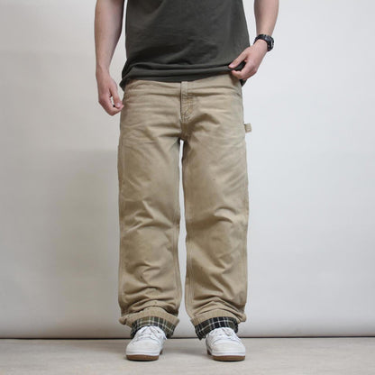 Carhartt carpenter trousers W36L36 loose flannel lined cargo pants skater style