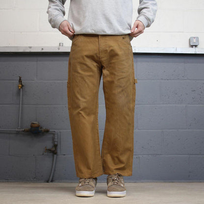Dickies carpenter jeans W34L27 loose tan brown canvas cargo skater style pants
