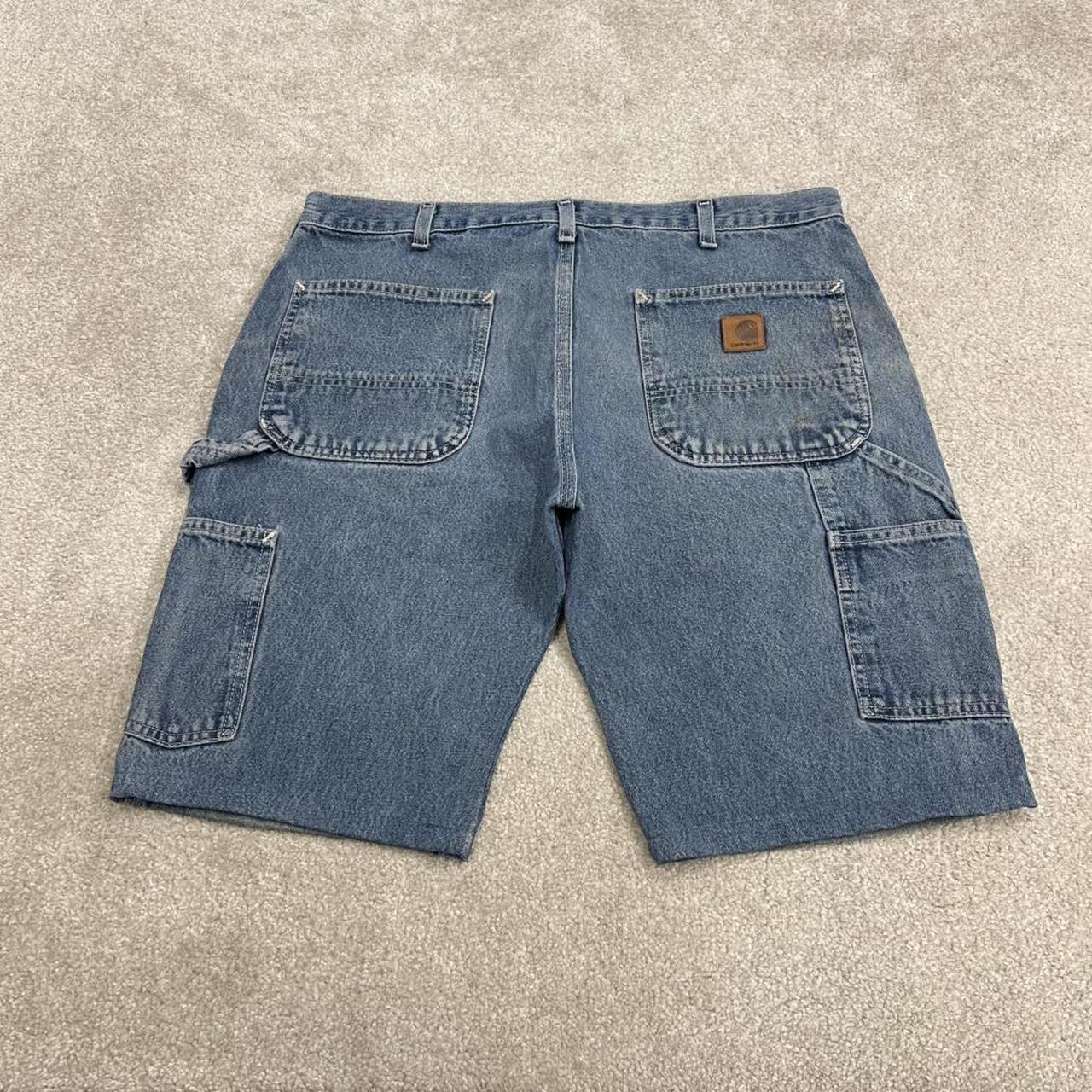 Carhartt carpenter denim shorts y2k faded blue Skater / surf style work jorts