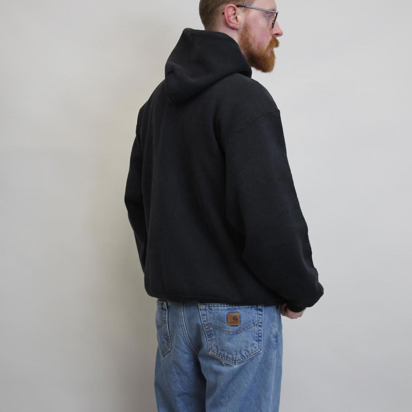 Black Russell Athletic hoodie Large Thick pullover jumper FURY baseball