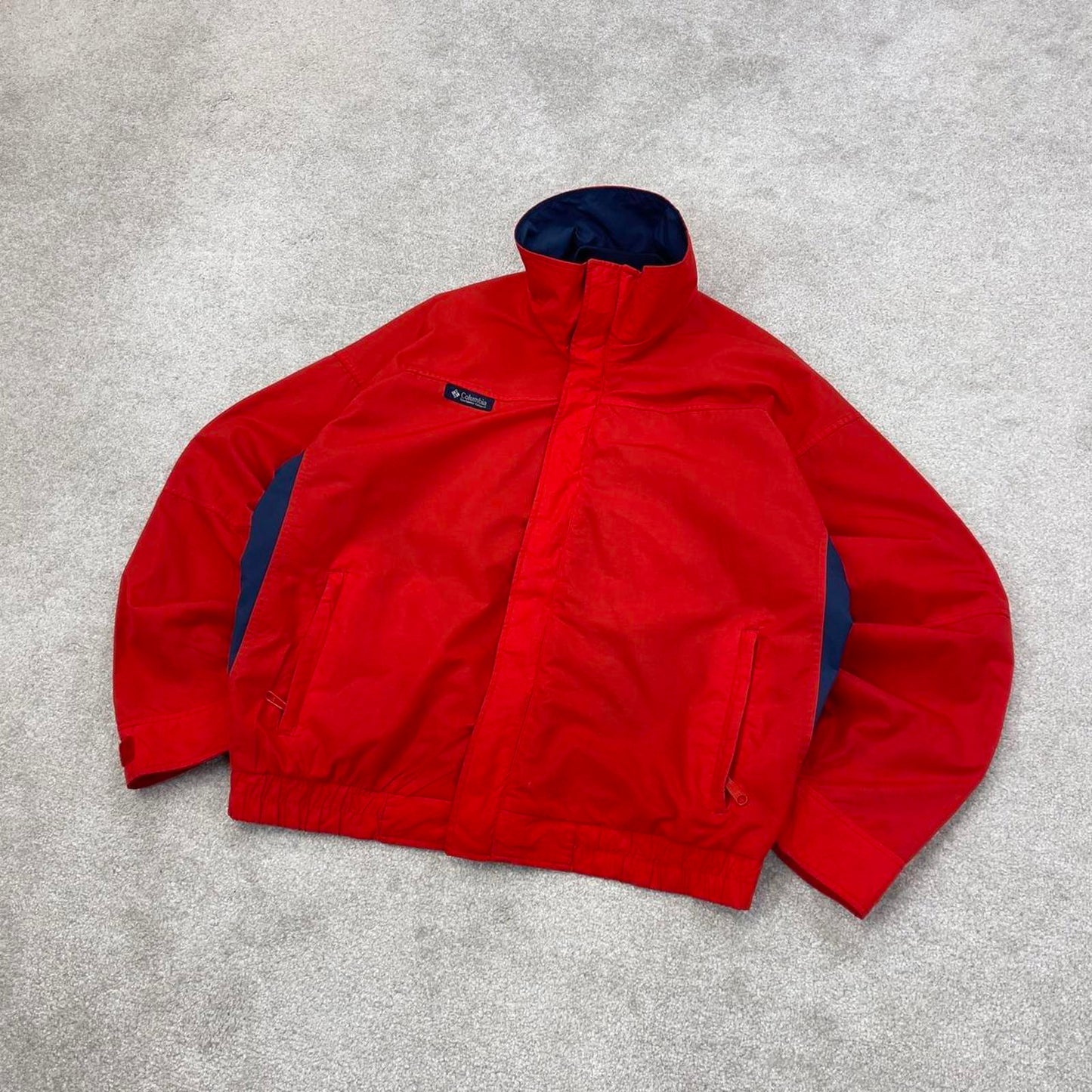 Red Columbia technical jacket XL men's y2k style full zip windbreaker autumn hiking