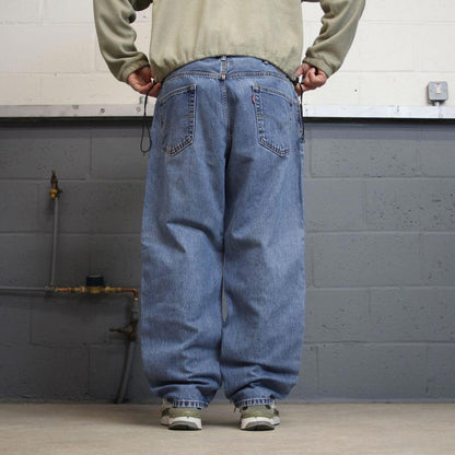 Y2k baggy Levis 550 jeans W40L30 blue denim loose 90s relaxed style skater jeans red tab logo