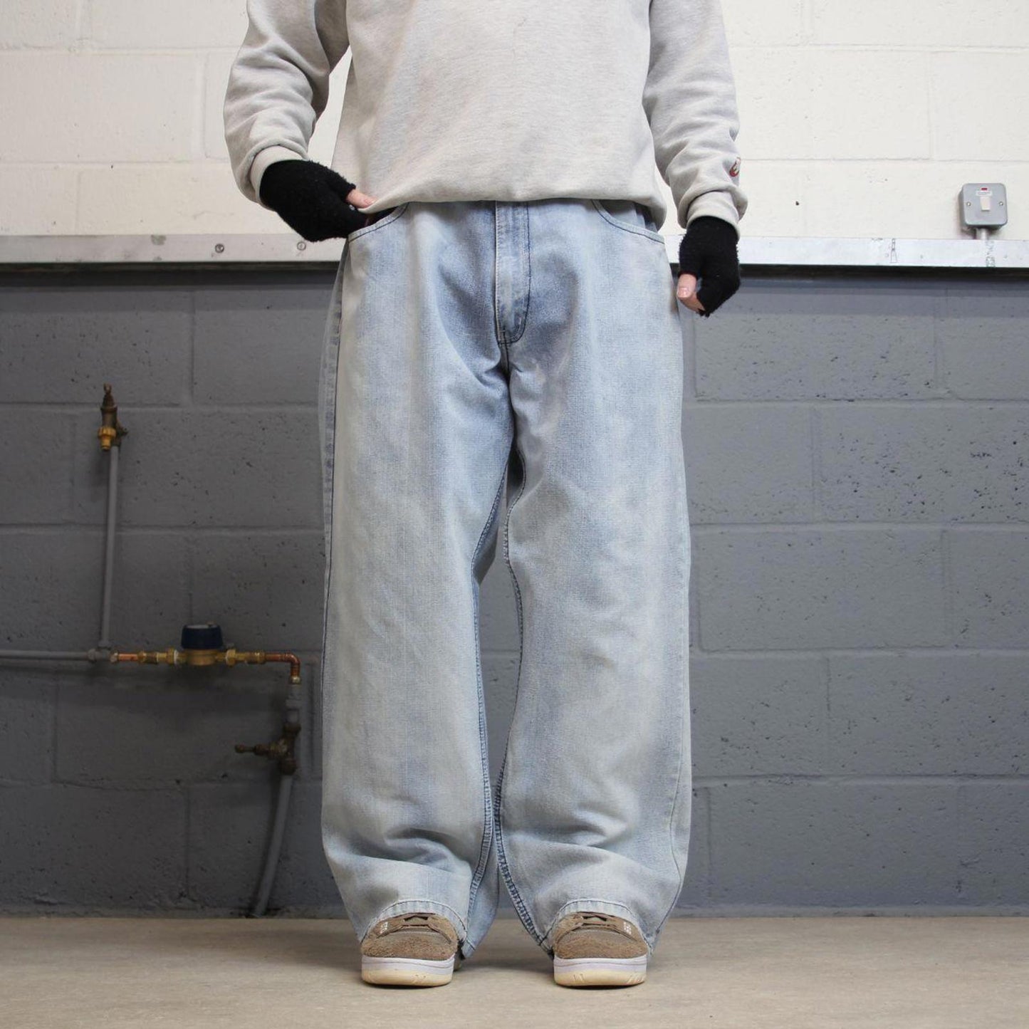 Y2k baggy jeans skater style W38L30 loose 00s Trust Jeans 5 pocket faded denim casual autumn