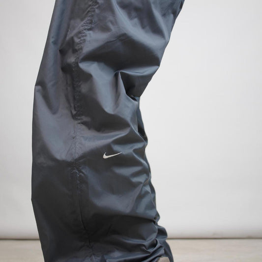 Grey Baggy Nike trackies XL loose y2k floaty leg joggers embroidered logo