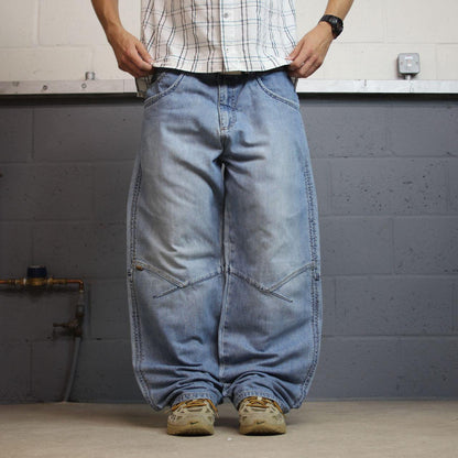Y2K Phat Farm baggy jeans W38L32 blue wide leg skater style jeans
