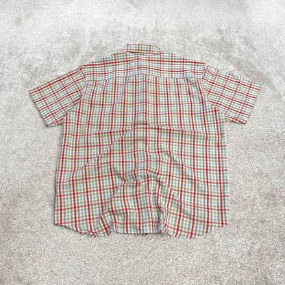Columbia checkered short sleeve shirt y2k Festival style button down summer shirt