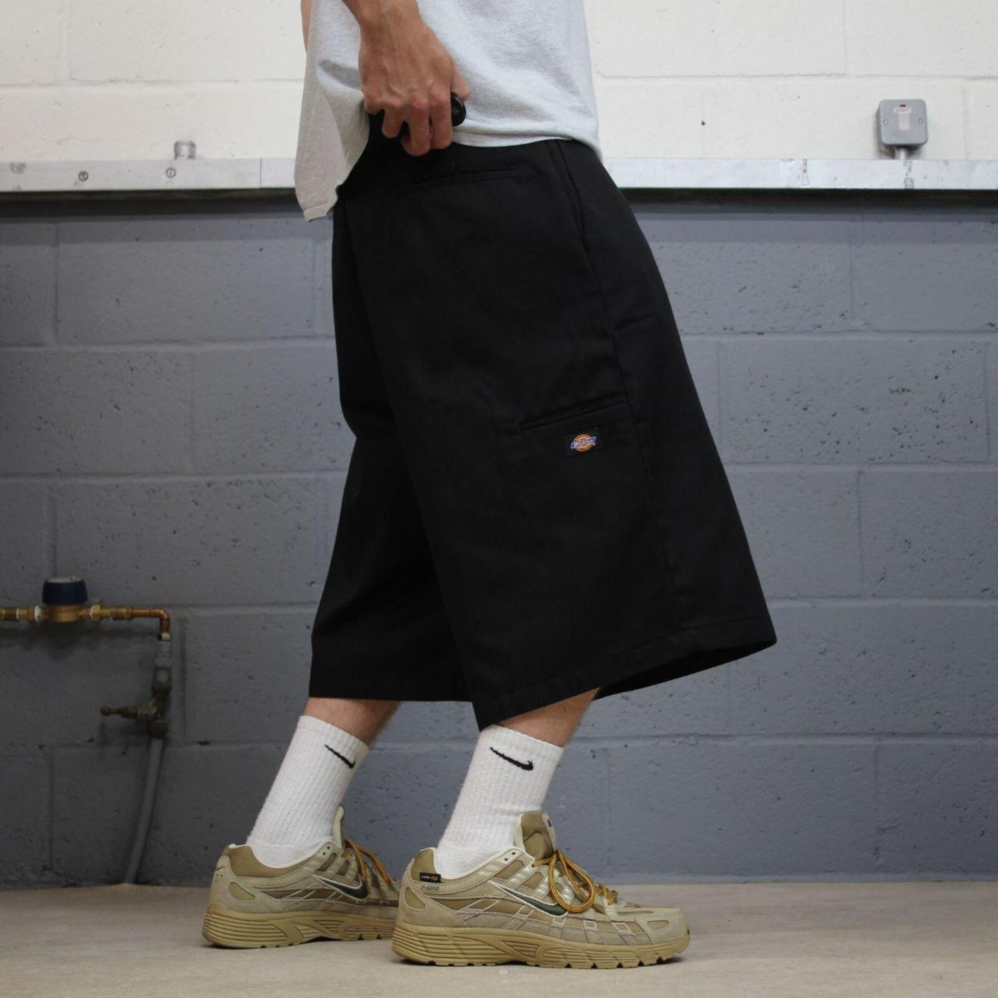 Dickies baggy chino shorts carpenter black Chino style skater shorts long wide leg festival