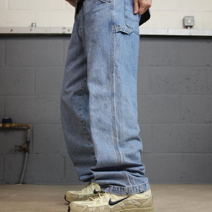 Levi's baggy carpenter jeans y2k washed blue denim Loose fit skater 2000s style cargo pants