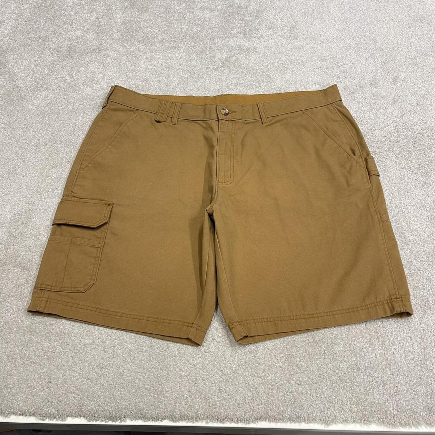 Baggy cargo shorts canvas carpenter tan brown Loose Brahma skater style summer work shorts