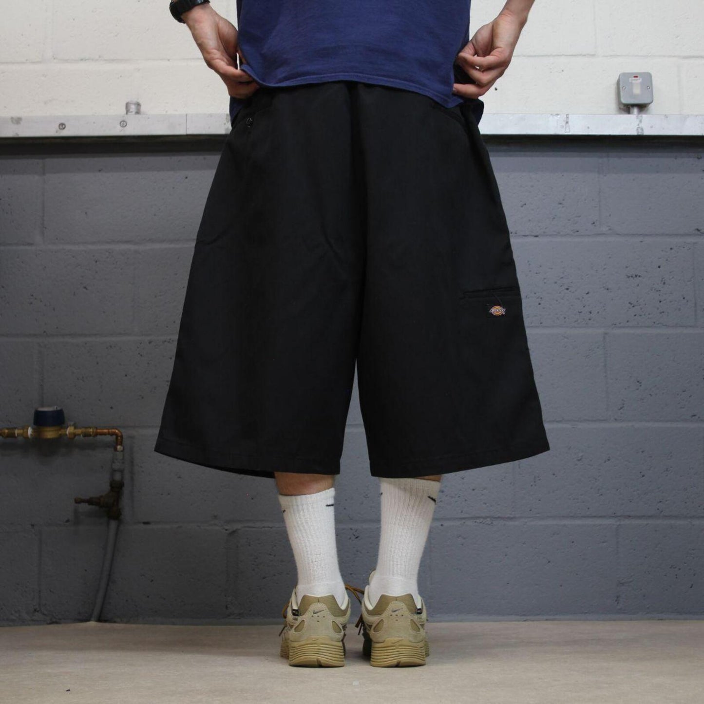 Dickies baggy chino shorts carpenter black Chino style skater shorts long wide leg festival