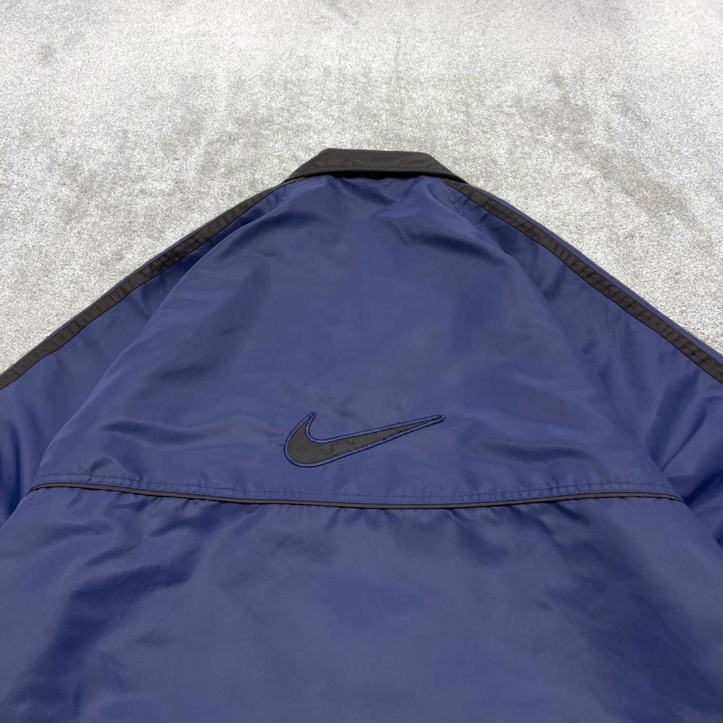 Vintage Nike technical windbreaker jacket Medium men's navy y2k 00s style embroidered boxy coat