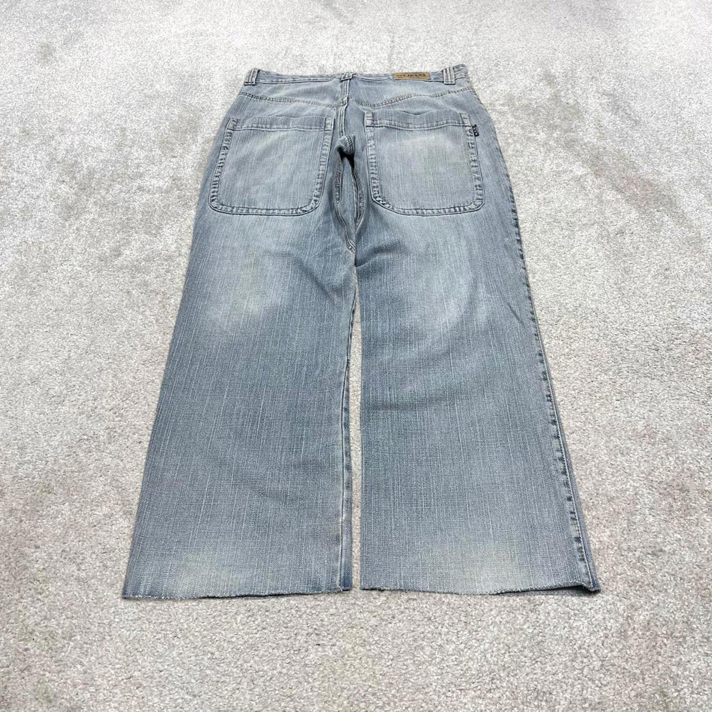 Vintage y2k baggy jeans W34L32 Six Jeans loose wide leg blue denim skater pants deep pocket
