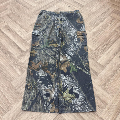 Vintage baggy camo cargo hunting pants Loose leg field staff mossy oak camouflage combat trousers