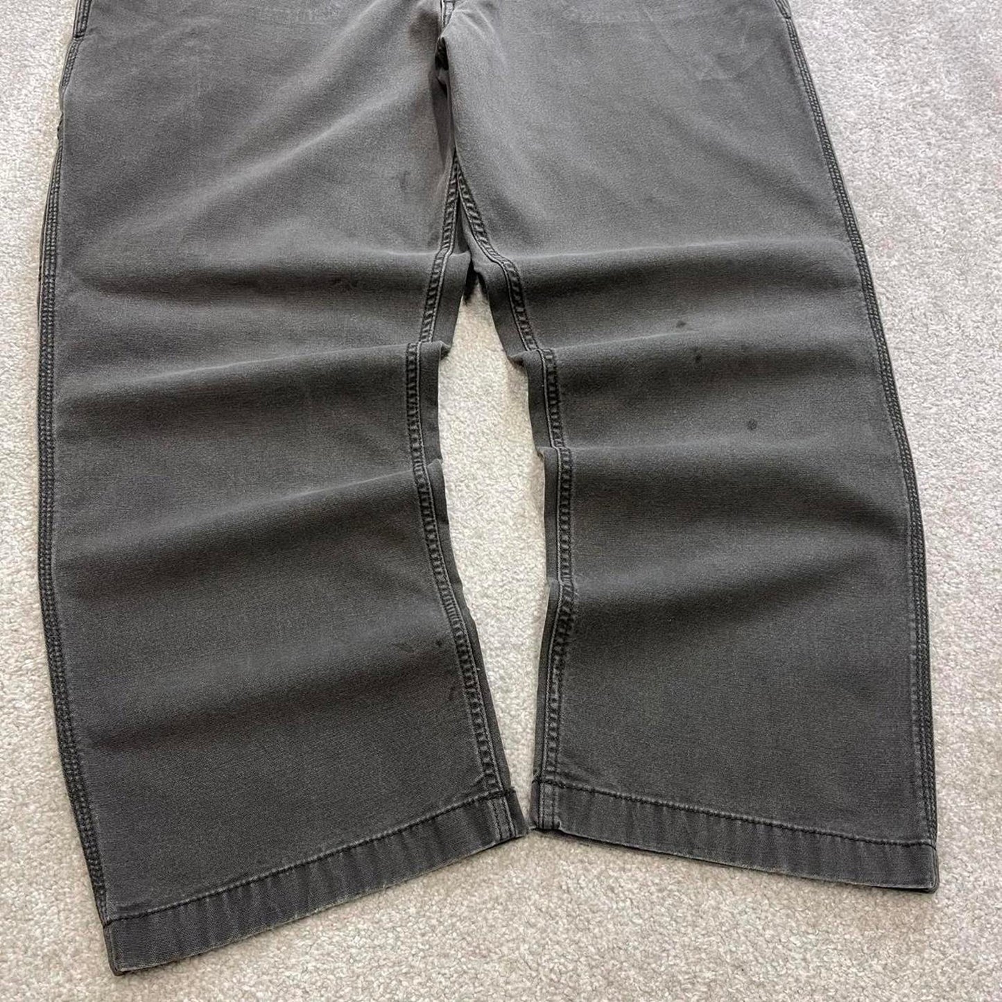 Grey Carhartt carpenter jeans W38L26 relaxed fit canvas 90s skater style work cargos