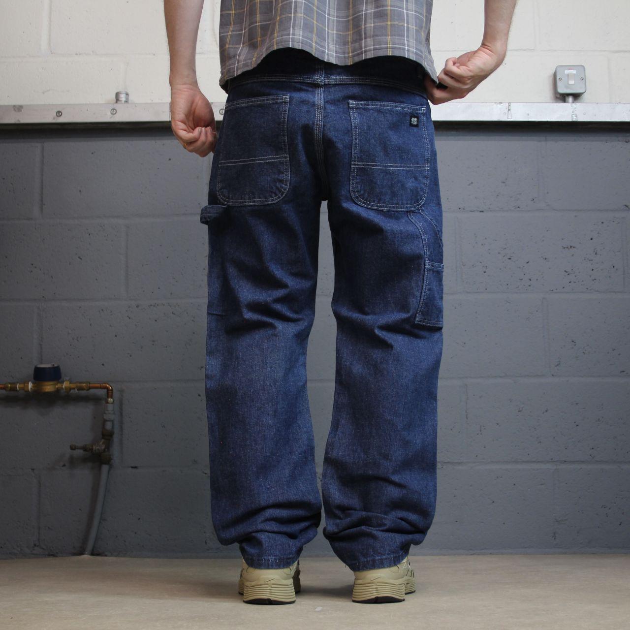 Key Workwear carpenter jeans y2k W34L30 blue Skater style 100% cotton denim cargos
