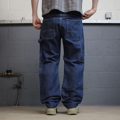Key Workwear carpenter jeans y2k W34L30 blue Skater style 100% cotton denim cargos