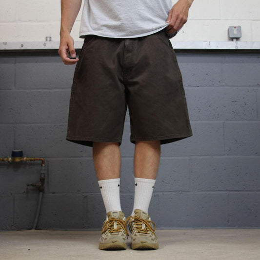Baggy carpenter shorts canvas cargo brown Big Smith skater style surf jorts