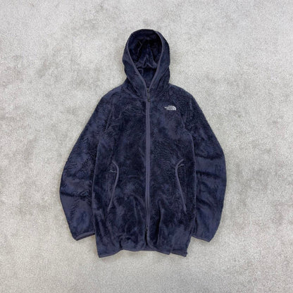 North Face technical hoodie fleece Small women's TNF purple grey full zip y2k style autumn