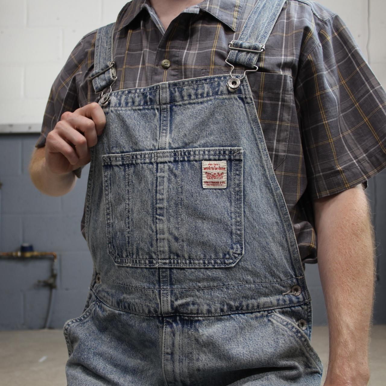 Vintage Levi’s red tab logo dungarees 00s denim overalls blue
