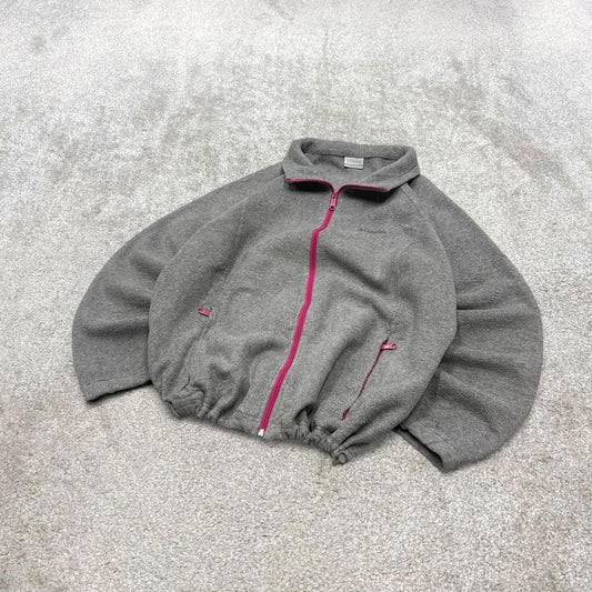 00s Columbia technical fleece 2XL women's grey full zip up y2k style autumn adjustable waist