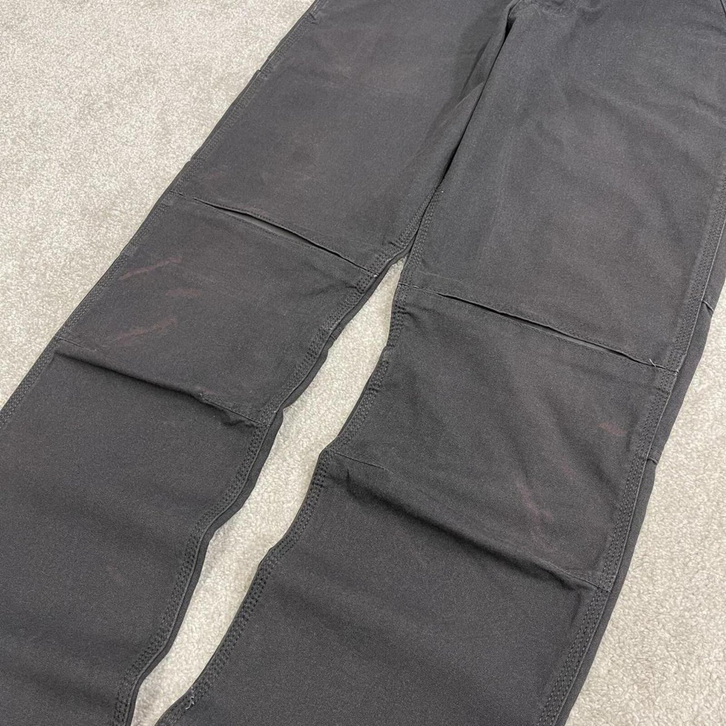 Carhartt jeans canvas work pants grey Relaxed fit workwear pants white patch logo