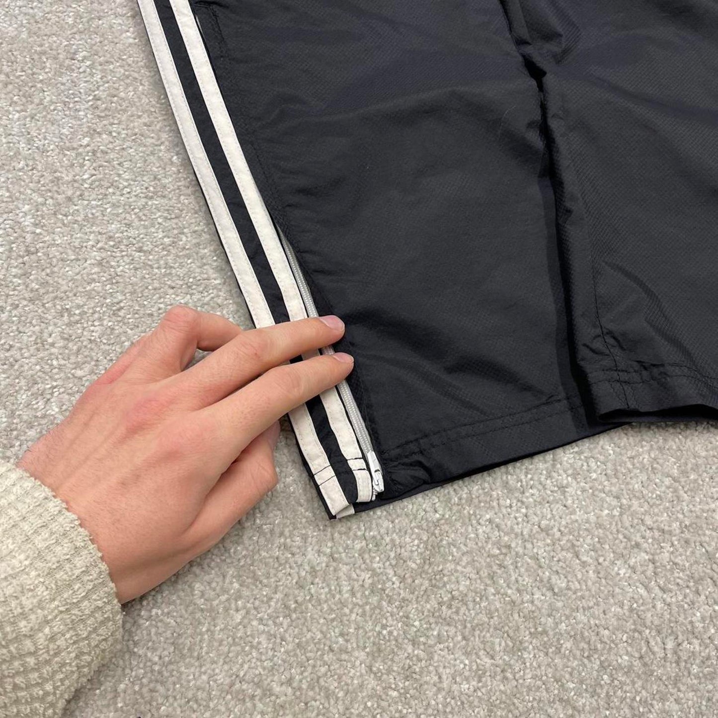 Vintage Y2K Adidas tracksuit bottoms black Side stripe design track pants