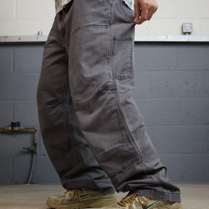Carhartt double knee cargo jeans grey W42L32 Relaxed fit canvas carpenters, workwear skate pants