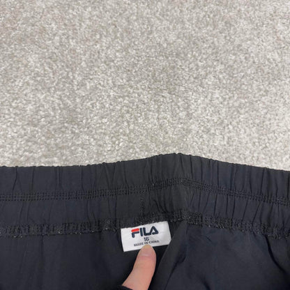 Black FILA trackies 16 loose y2k style joggers adjustable print logo track pants