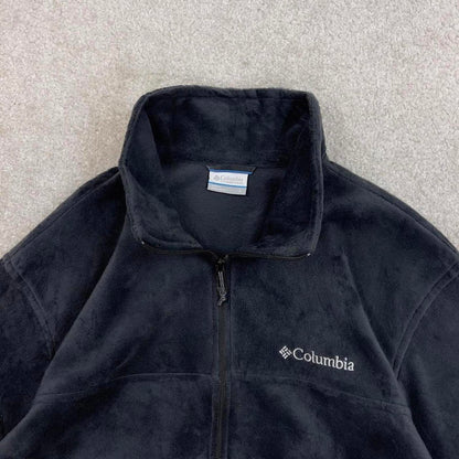 Grey Columbia technical zip up fleece Large y2k style autumn adjustable waist