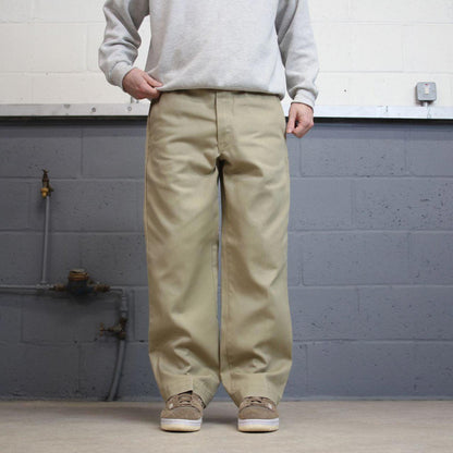 Khaki Dickies pants W36L29 loose twill chino 90s style skater pants work wear trousers autumn