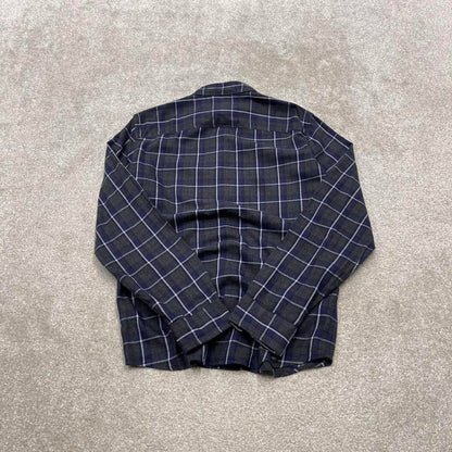 Checkered plaid flannel shirt autumnal XL grey APT. 9 men's long sleeve button up y2k style