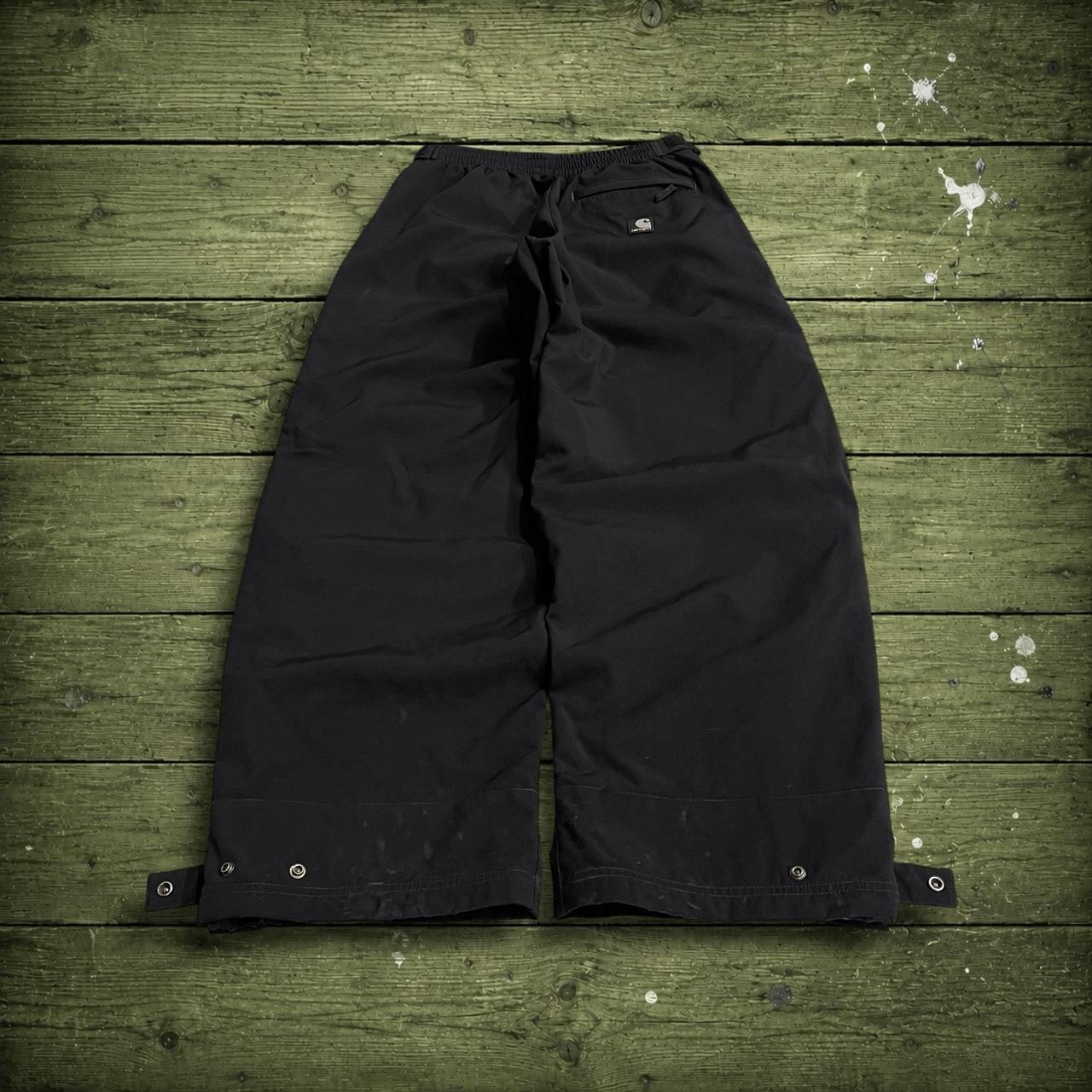 Carhartt baggy waterproof bottoms black Wide leg mesh lined waterproof technical trousers