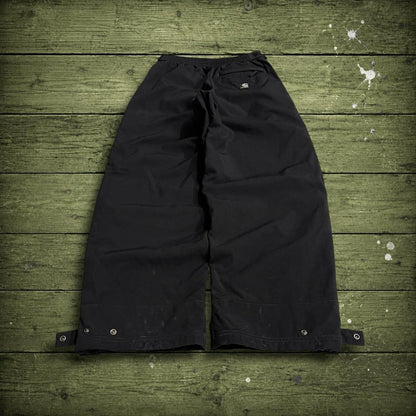 Carhartt baggy waterproof bottoms black Wide leg mesh lined waterproof technical trousers