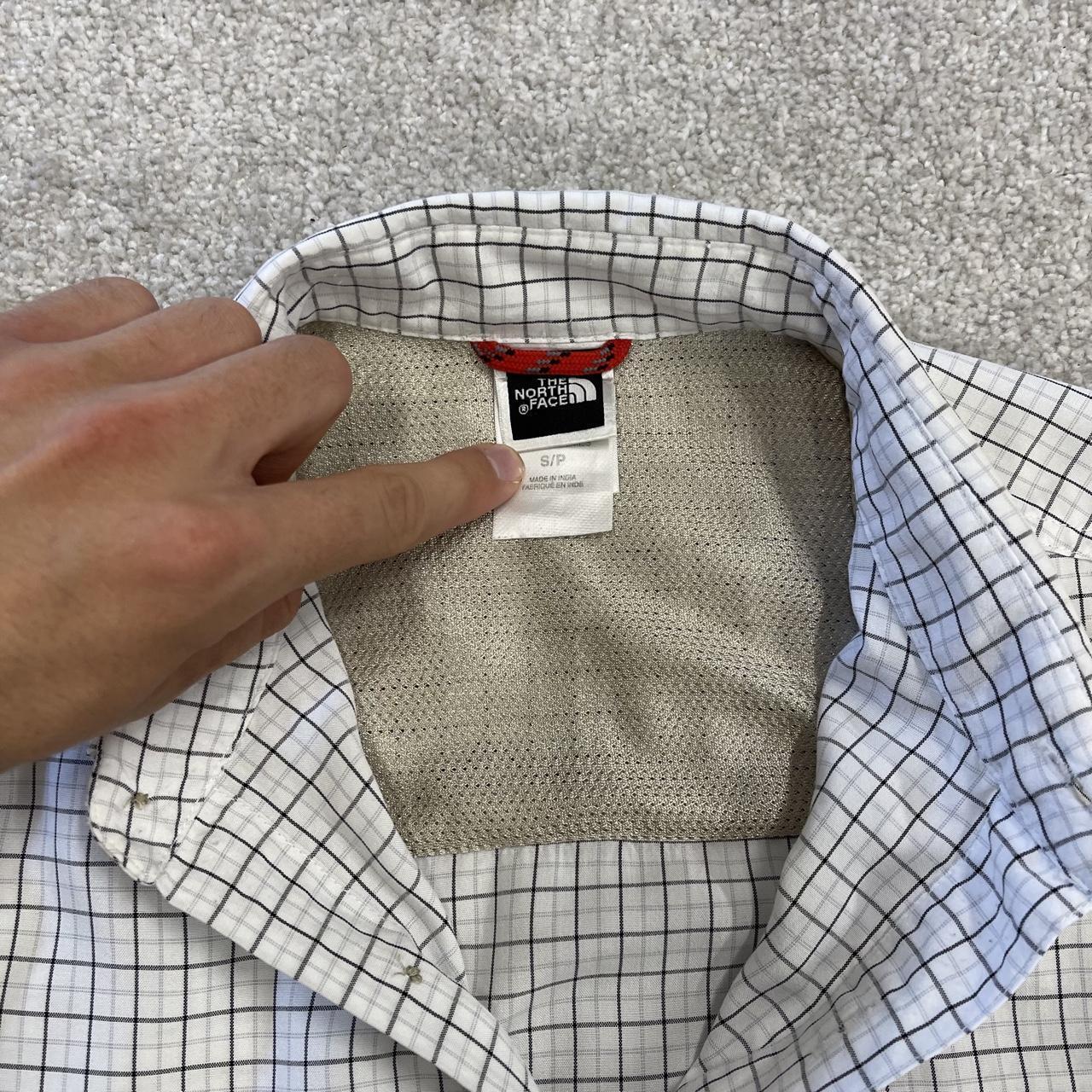 North Face checkered boxy short sleeve shirt white TNF Festival style boxy surf check shirt